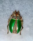 10K Rose Gold Womans Brooch Pin  Egyptian Scarab Beetle Antique Victorian