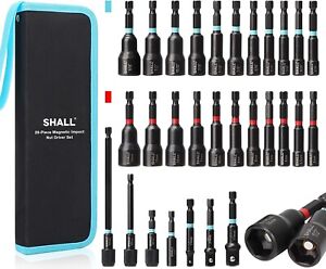 SHALL 29PC Magnetic Hex Nut Driver Set,1/4 