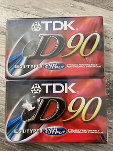 TDK D90 Type I Cassette Tape… Two Pack. 90 minutes. High Output…