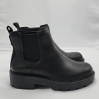 UGG Womens Markstrum Leather Pull-On Waterproof Snow Moto Boots Black Size 6.5