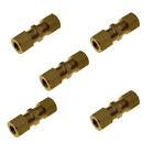 5 Pcs Brass Compression Fitting Union Connector 3/16