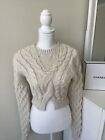 Zara  Cream Crop Knitted Sweater Cardigan S