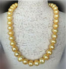 AAA+ 11-12 mm Real Natural South Sea Golden Baroque Pearl Necklace 14k 20