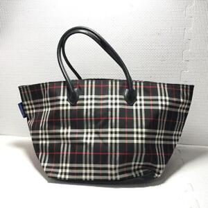 BURBERRY BLUE LABEL Nylon Tote Bag Leather Used Authentic ps2404-ps936