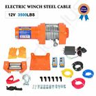 12V 3500LBS Electric Winch Towing Trailer Steel Cable Off Road w/wireless remote (For: More than one vehicle)