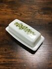 Vintage Pyrex Spring Blossom Green Crazy Daisy Butter Dish Covered Lid