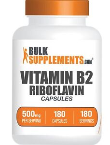 BulkSupplements Riboflavin (Vitamin B2) 180 Capsules - 500mg Per Serving