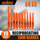 10PC Reciprocating Saw Blades Set Electric Metal Wood Pruning Plastic 1/2