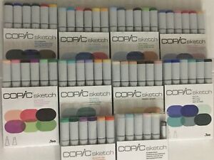 COPIC Sketch Markers ~ Assorted Color Series of 6 Markers ~ Dual - Tipped ~ NEW