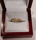 14k Solid Yellow Gold 4 Natural Diamonds Ring Size 6