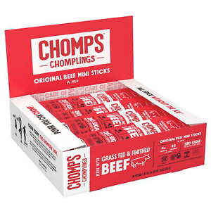 New ListingChomps Mini Beef Jerky Sticks, Original Beef, Gluten Free, Sugar Free, Whole 30