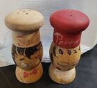 New ListingVintage Man Flirting with Woman: Small Wooden Salt and Pepper Shakers