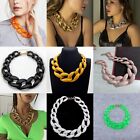 Chunky curb chain necklace Resin large link Beaded collar Acrylic Necklace