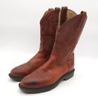 Ariat (Mens Size 10 D) Soft Toe Leather Cowboy Western Work Boots Brown Pull On