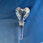 Clear Faceted Crystal Glass Heart Wine Bottle Stopper - Unbranded