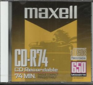 Maxell CD-R74 Lot of 2 CD Recordable 74 min 650 MB Compact Disc Brand New Sealed