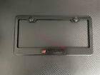 1x(Black/Red) Audi Sport 3D Emblem BLACK Stainless License Plate Frame RUST FREE (For: More than one vehicle)
