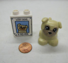 Lego Duplo TAN PUPPY DOG PUG w/ LOST DOG POSTER Animal House Pet Farm