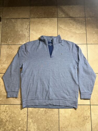 Vineyard Vines Sweater Men’s 2XL XXL Blue Heather  Long Sleeve Quarter Zip