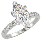 1.19 Ct Marquise Cut VS1/G Solitaire Pave Diamond Engagement Ring 14K White Gold