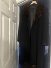 Vintage Black Diamond Cashmere Single-Breasted Overcoat Top Coat Size 44R