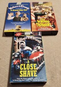 New ListingWallace & Gromit VHS Movie Lot 3 Movies TESTED Plays