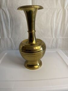 New ListingVintage Heavy Trumpet Solid Brass Vase 14 1/4” Made In India