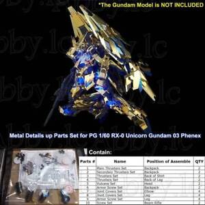 for PG 1/60 RX-0 Unicorn 03 Phenex Metal Detail up Add-on Part Set MSV