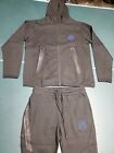 Men's Pink Dolphin Wave Activewear Full Zip Hoodie and Jogger Set Black/Royal