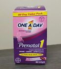 One A Day Women Prenatal 1 Multivitamin 60CT DHA Folicacid Iron Exp 10/24