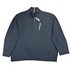 Tommy Hilfiger Mens Big & Tall Signature Solid 1/4-Zip Sweater Navy Blue 3XL