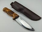 Helle Knives - Eggen H3LS Knife - Norway Made - Wood Handle + Leather Sheath