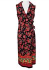 NWT Sag Harbor Size 18w DressRed Floral Faux Wrap Sleeveless Maxi Plus 18 CEI-C
