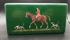 Vintage Woodbury Cigar Box Wood And Brass Of A English Fox Hunt On Horse