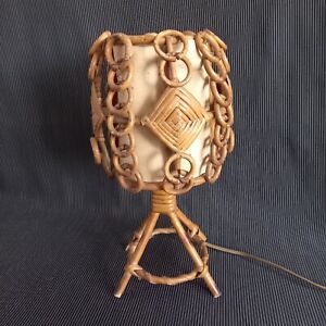 Vintage Audoux Minet / Louis Sognot rattan lamp??? 1960 century rattan