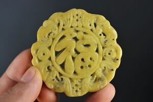 New ListingDelicate China Old Jade Carved *Bat* Pendant B64