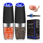 2 Pack Gravity Electric Salt and Pepper Grinder Mill Shaker Adjustable Automatic