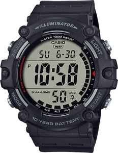 Casio AE1500WH-1AV, Chronograph Watch, Black Resin Band, Alarm, Illuminator