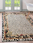 Wildlife Collection Animal Inspired with Cheetah Bordered Design Area Rug, 7 Ft
