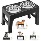 Elevated Raised Pet Dog Feeder Bowl Stainless Steel Food Water Stand+ 2pcs Bowls