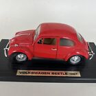 Vintage Maisto 1:18 Scale Die-Cast Red VW 1967 Volkswagen Beetle Bug w/ Stand