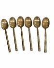Vintage Thai “Grand Bamboo” Bronzed Nickel Silverware 6 Set Of Spoons