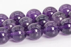 Natural Purple Amethyst Grade AAA Round Gemstone Loose Bead 4/6-7/8/9-10/11-12MM