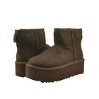 Women's Shoes UGG CLASSIC MINI PLATFORM Sheepskin Ankle Boot 1134991 BURNT CEDAR