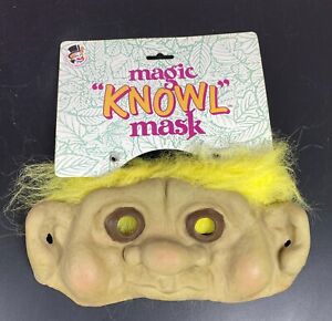 Magic Knowl Troll Doll Yellow Hair Halloween Mask New Tags Vintage 1992 Collegev