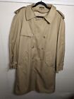 Mens Vintage Double-Breasted Beige Trench Coat Size 40R Adams Row