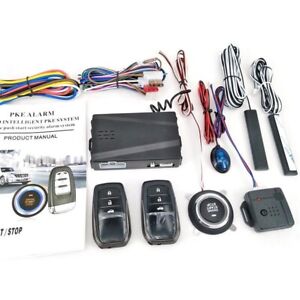 Car PKE Keyless Entry Engine Start Alarm System Push Button Remote Start/Stop (For: More than one vehicle)