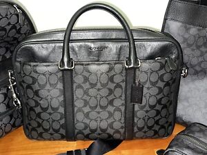 New ListingMEN COACH Signature Laptop Bag ONLY …black/gray … All Sold Separately