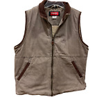 VTG Wrangler Hero Men's Tan Brown Gray Sherpa Lined Vest Size medium Corduroy co
