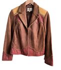 Scully Western Studded 3/4 Zip Genuine Leather Jacket Size M